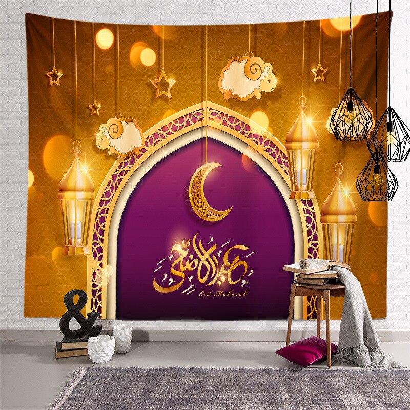 Ramadan Kareem Decor Wall Hanging Tapestry Moon Star ramadan decorations for home happy ramadan eid mubarak Muslim Festival