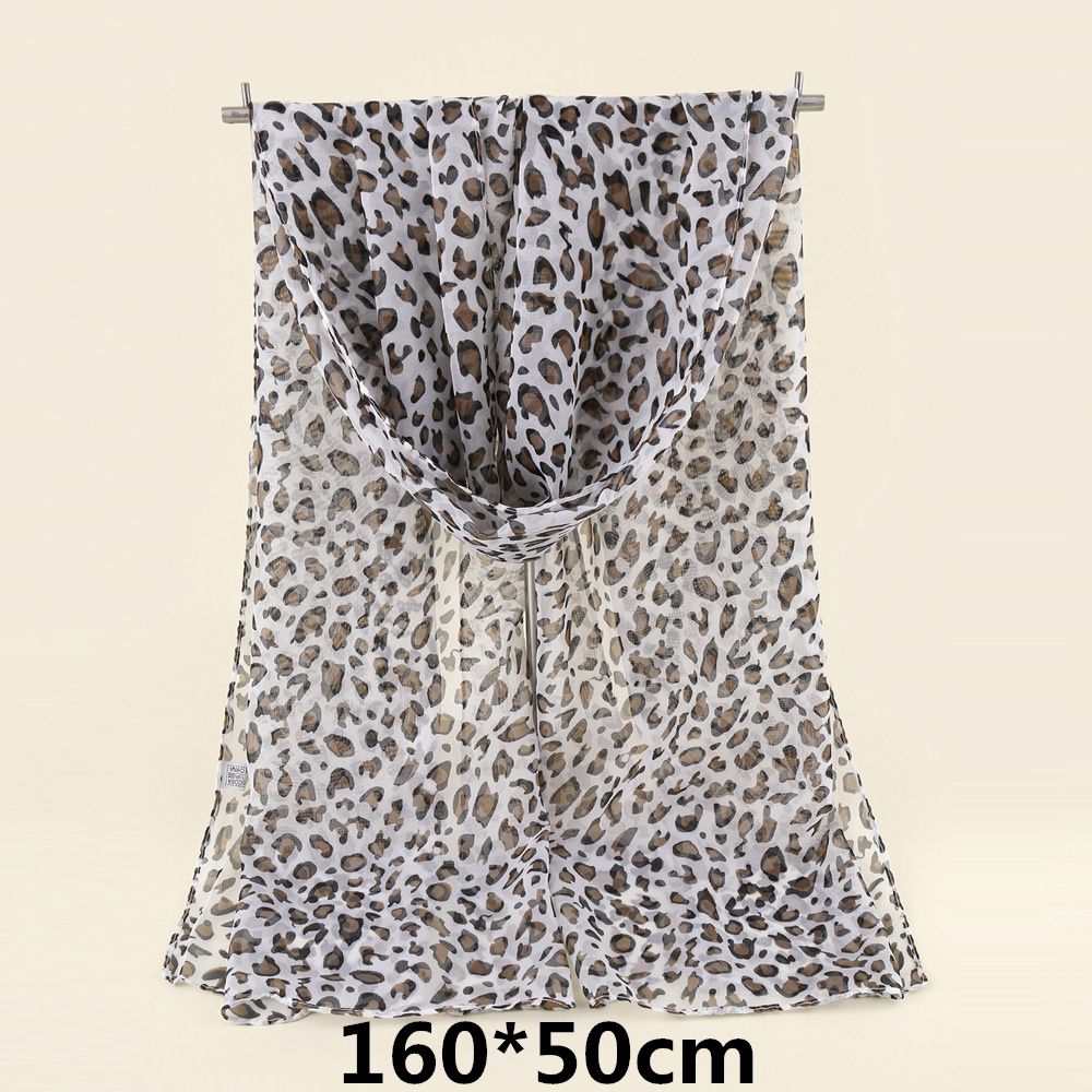Hot Muslim Fashion Chiffon Scarves Leopard Shawl Tudung Long Wide Printed Voile